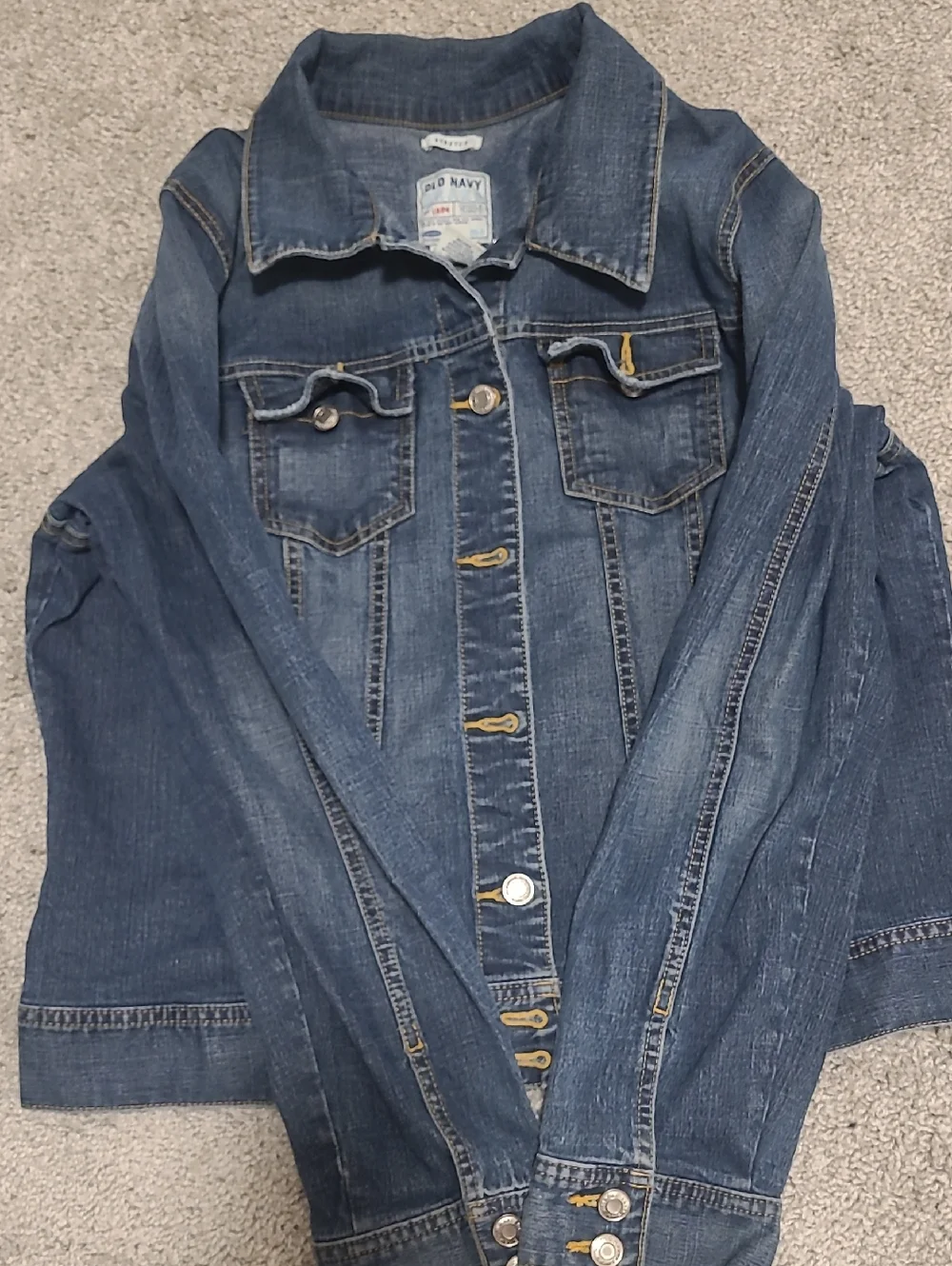 Old Navy Blue Denim Shirt with Stretch Label - Picture 2 of 3